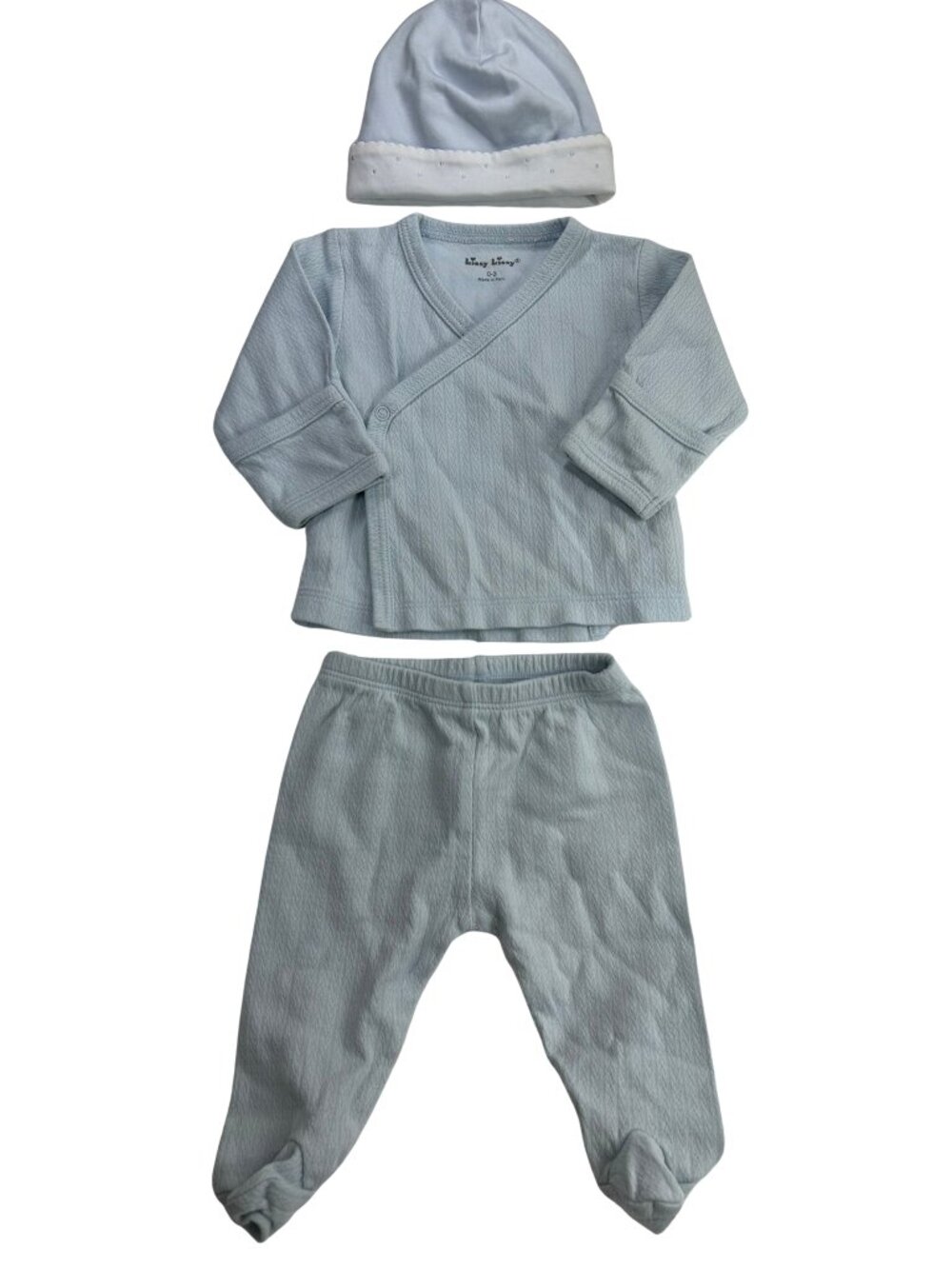 Kissy Kissy Baby Boy Take Me Home Blue Pointelle Set 0-3 Months Blue